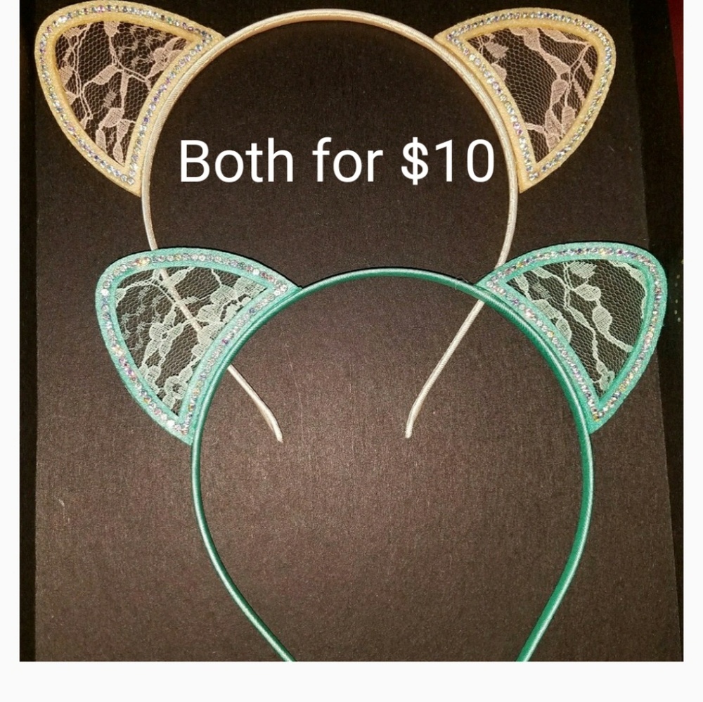 ❤❤Rhinestone Lace Cat ears Headbands❤❤